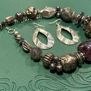 Elegant Premier Silver and Gold Beaded Jewelry Set